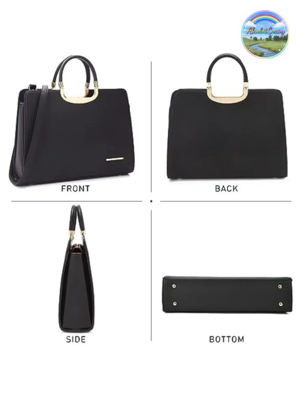 Faux Leather Satchel Purse with Matching Wallet Vegan Pebbled Handbag